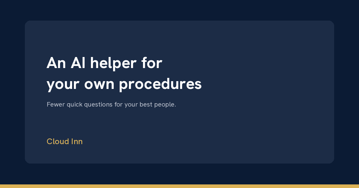 Cover Image for An AI assistant for your own procedures: fewer 'quick questions'